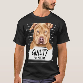 Usa Stbudsdshire Terrier Mugshot Guilty Hund T Shirt