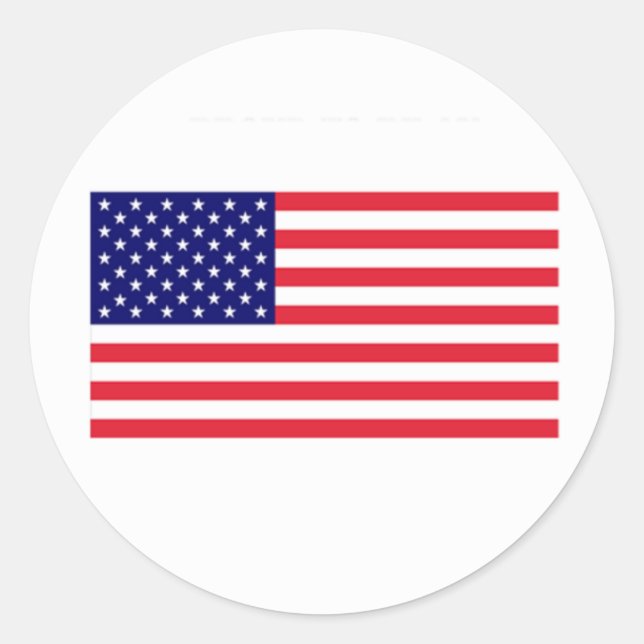 USA_Sticker Runt Klistermärke (Framsida)