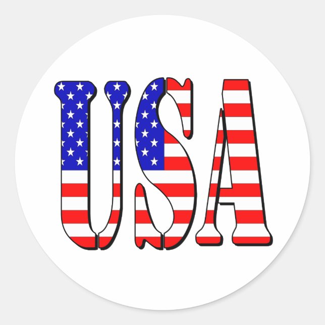USA Sticker Runt Klistermärke (Framsida)