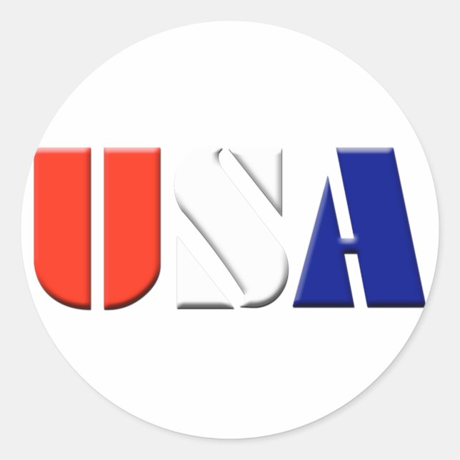 USA Stickers Runt Klistermärke (Framsida)
