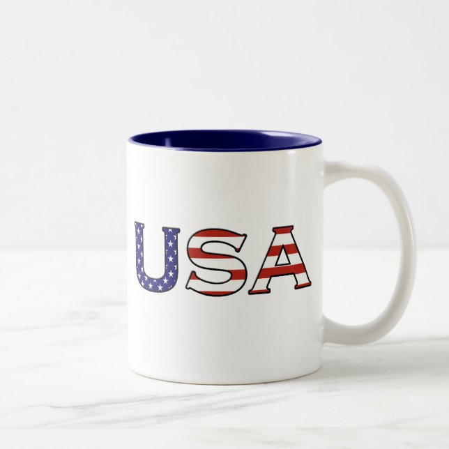 USA stjärna- & randmugg Två-Tonad Mugg (Höger)