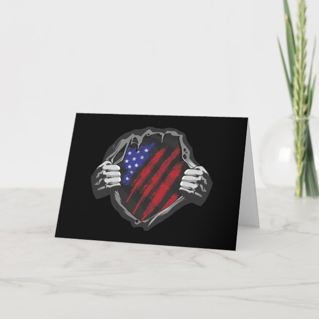 USA Superhjälte Kostym Flagga Kort (Framsida)