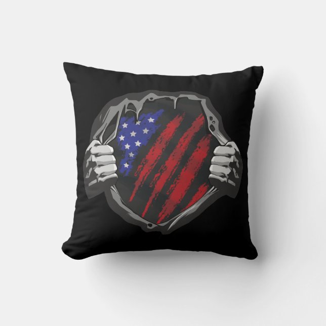USA Superhjälte Kostym Flagga Kudde (Framsida)