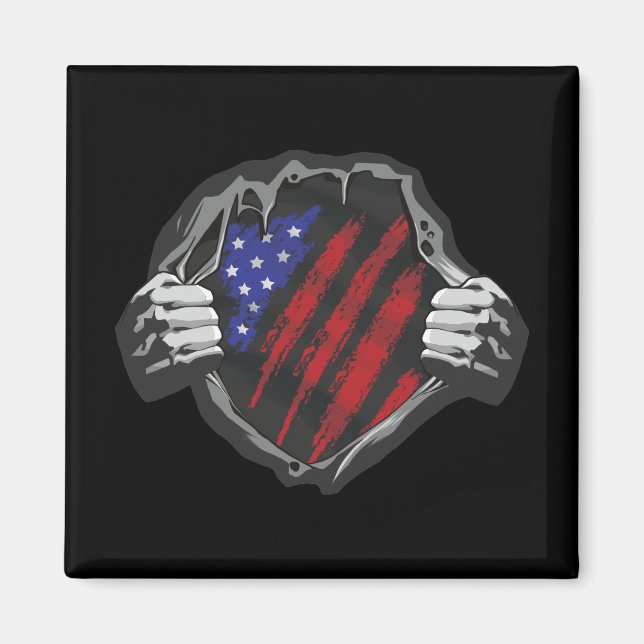 USA Superhjälte Kostym Flagga Magnet (Framsidan)
