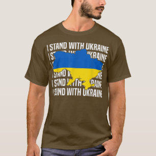 USA Support Ukraina Flagga Ukrainas Kärlek I stand T Shirt