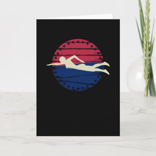 USA Swimmer Swimming Sport Idrottsman Kort (Framsida)