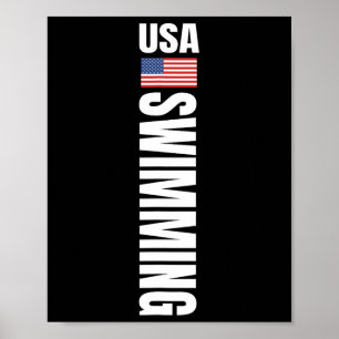 Usa Swimming Amerikansk Flagga Simma Sportlag Poster