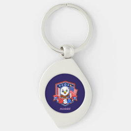 USA SWIRL SILVERFÄRGAD NYCKELRING