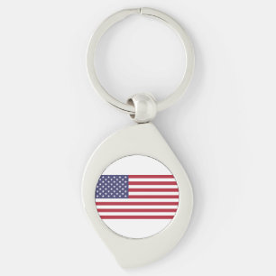 USA SWIRL SILVERFÄRGAD NYCKELRING