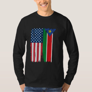USA Sydsudan Halamerican Flagga Roots T Shirt