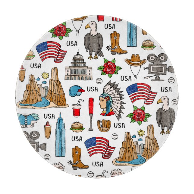 USA Symbols Vintage Seamless Mönster (Framsidan)