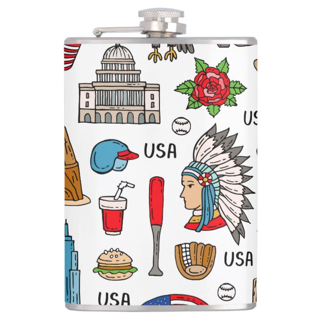 USA Symbols Vintage Seamless Mönster Fickplunta (Framsidan)