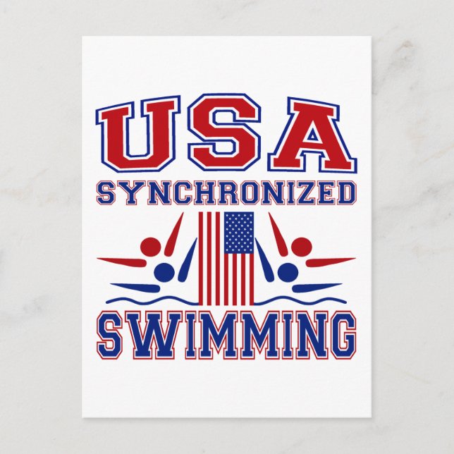 USA Synchronized Swimming Vykort (Framsida)
