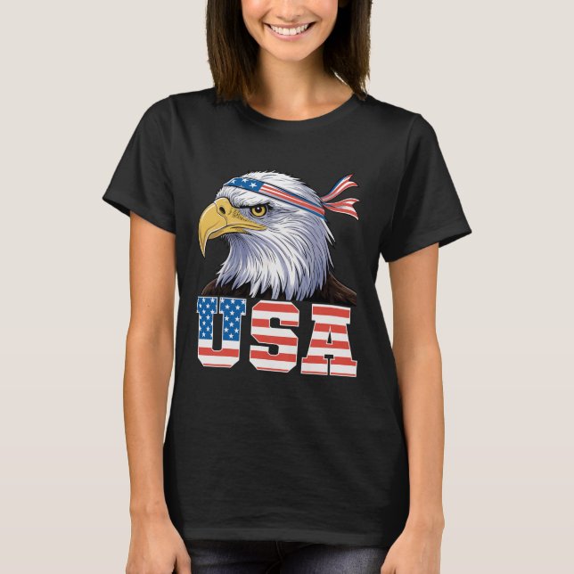 Usa T Shirt American Flag Men Women Kids Eagle Pat (Framsida)