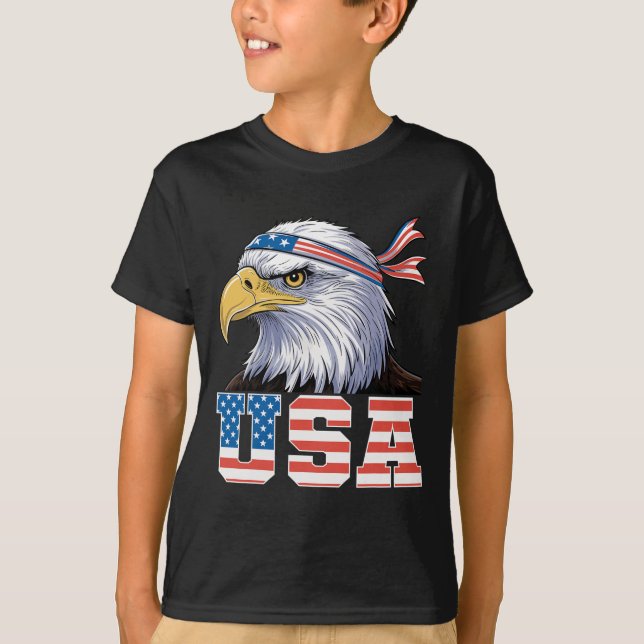Usa T Shirt American Flag Men Women Kids Eagle Pat (Framsida)