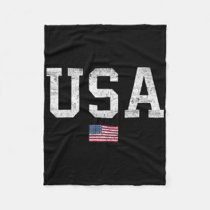 USA T-shirt kvinnor män barn patriotisk amerikansk Fleecefilt