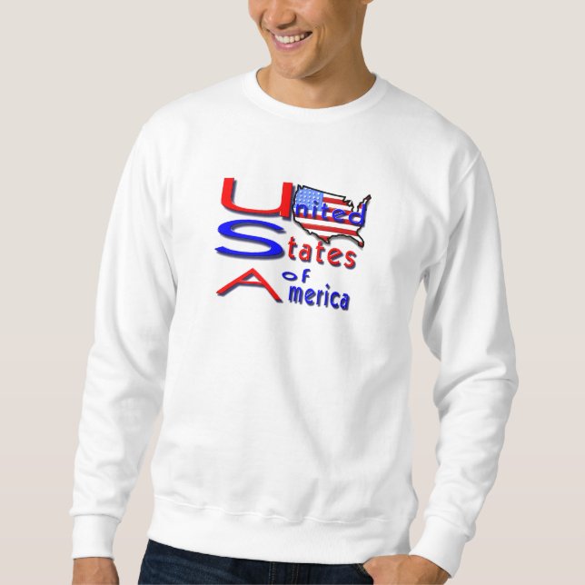 USA T-shirt Långärmad Tröja (Framsida)