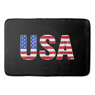 USA T-shirt Patriotisk Amerikansk Flagga Män Kvinn Badrumsmatta