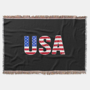 USA T-shirt Patriotisk Amerikansk Flagga Män Kvinn Filt