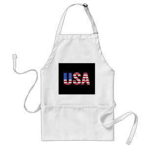 USA T-shirt Patriotisk Amerikansk Flagga Män Kvinn Förkläde
