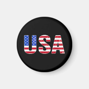 USA T-shirt Patriotisk Amerikansk Flagga Män Kvinn Magnet
