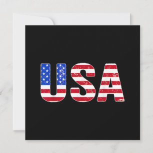 USA T-shirt Patriotisk Amerikansk Flagga Män Kvinn Tack Kort