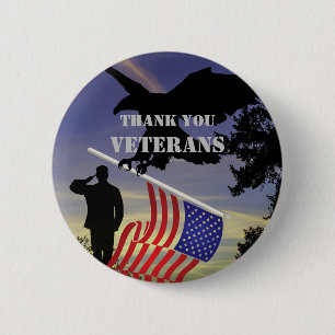 USA Tack Veterans Anpassningsbar Storlek Pin Butto Knapp