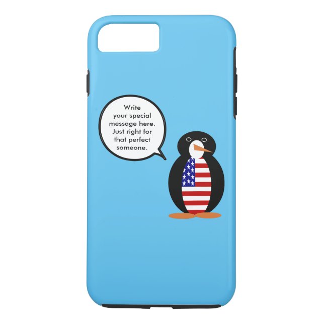 USA Talande Fru Pingvin Personlig Case-Mate iPhone Skal (Baksida)
