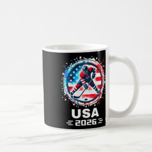 Usa Team 2026 Hockey Amerikansk Flagga Kvinnor Män Kaffemugg