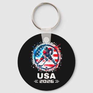 Usa Team 2026 Hockey Amerikansk Flagga Kvinnor Män Nyckelring