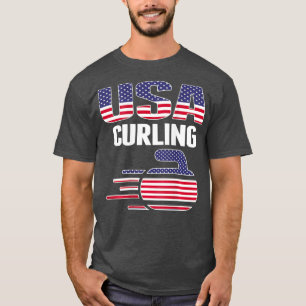 USA Team Curling Sten Jersey American Flagga Sport T Shirt