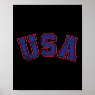 Usa Team För Patriotisk Självständighetsdag Den 4  Poster