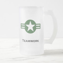USA Teamwork Grönt Frostat Ölglas