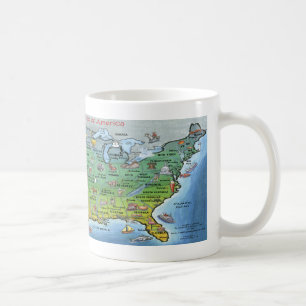 USA tecknadkarta Kaffemugg