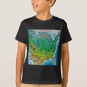 USA tecknadkarta T-shirt