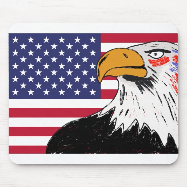 USA Teckning i en Eagle Musmatta (Framsidan)