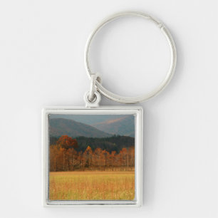 USA, Tennessee. Cades Cove i Smoky Mountain Fyrkantig Silverfärgad Nyckelring