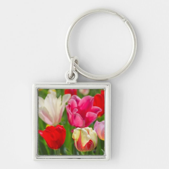 USA, Tennessee, Nashville Fyrkantig Silverfärgad Nyckelring (Framsidan)