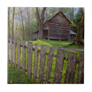 USA, Tennessee, Stuga i Cades Cove Kakelplatta