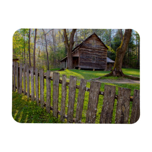 USA, Tennessee, Stuga i Cades Cove Magnet (Horisontell)