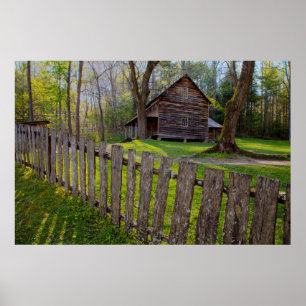 USA, Tennessee, Stuga i Cades Cove Poster