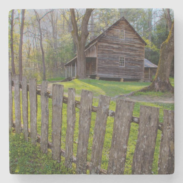 USA, Tennessee, Stuga i Cades Cove Underlägg Sten (Framsidan)