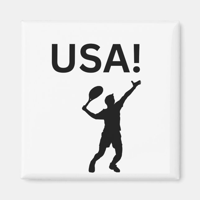 USA-tennisspelare som använder punkt som boll Magnet (Framsidan)