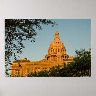 USA, Texas, Austin. Byggnad huvudstad (1888) Poster