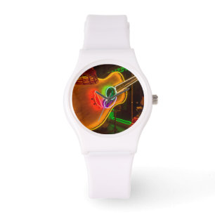 USA, Texas, Austin. Neon Gitarr Vid Utpressning Armbandsur