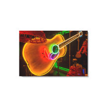 USA, Texas, Austin. Neon Gitarr Vid Utpressning