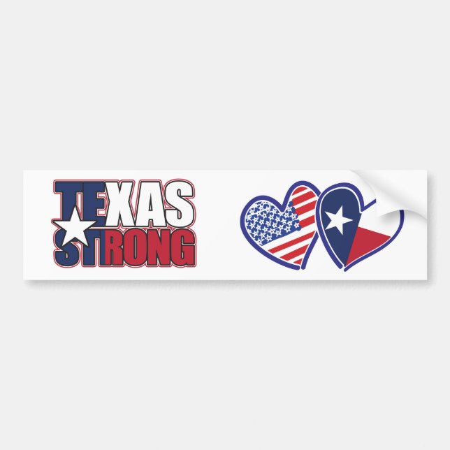 USA-Texas-Flagga-Heart Bildekal (Framsidan)