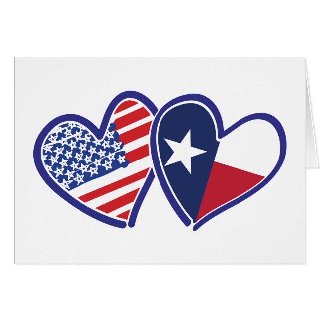 USA-Texas-Flagga-Heart Hälsningskort (Framsidan Horizontal)