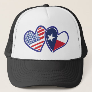 USA-Texas-Flagga-Heart Keps