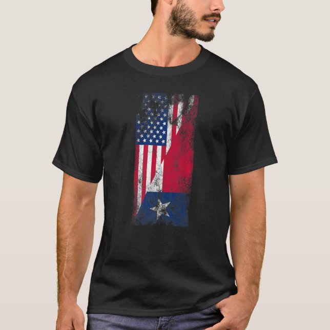 USA Texas Flaggor USA Texan T Shirt (Framsida)